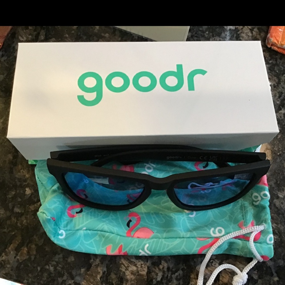 Goodr Sunglasses Black Frame Blue Lenses
